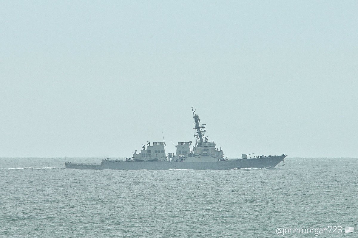 USS STOUT (DDG-55) 🇺🇸 Arleigh Burke-class Flight I guided missile destroyer, outbound from Naval Station Norfolk (NOB) Virginia. Seen here four miles off the coast of Virginia Beach, VA. #UnitedStatesNavy #USSStout #DDG55 #ShipsInPics @AirAssets @WarshipCam