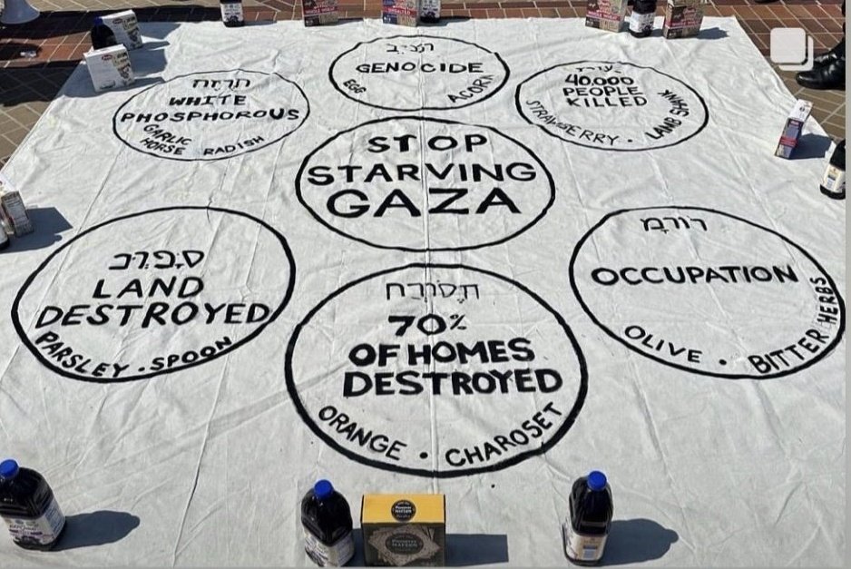 .@jvplive which call themselves a “Jewish anti-Zionist” organization created their own Passover table 👇 A small problem: All Hebrew words are spelled backwards 🤣 (imagine spelling 'Passover' as 'revossaP') They are as Jewish as the terrorists they support...