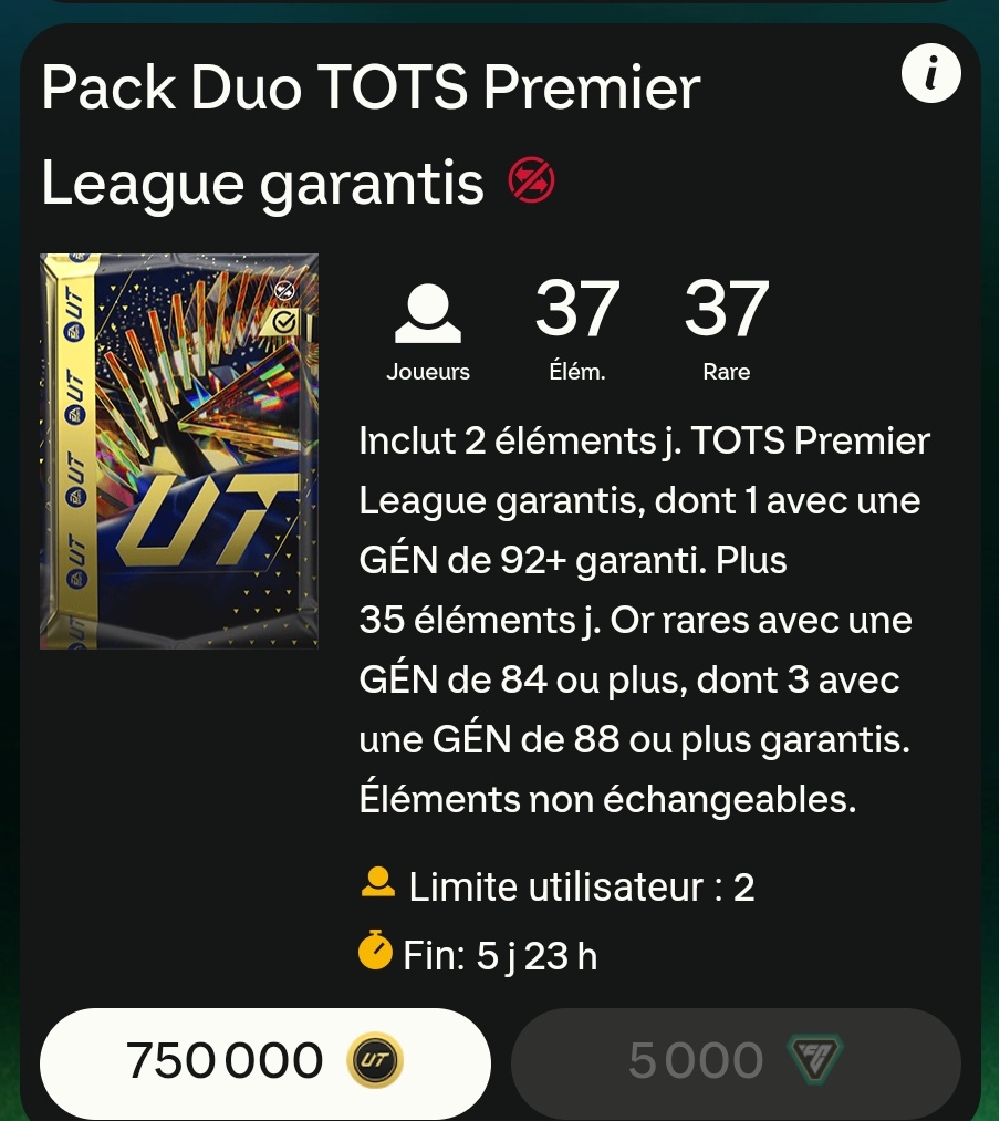 🚨🚨🚨 CONCOURS 🚨🚨🚨 A gagner ce pack de ZINZIN contenant 2 TOTS PREMIER LEAGUE GARANTIE (dont 1 qui est 92+) à 1️⃣ d'entre vous c'est cadeau 🎁 Pour participer : ➡️ Follow @Benjaa_1102 & @Futixx93 ▶️ Like ❤️ ou RT 🔄 ▶️ Mets ta console en commentaire ⏳️ TAS mardi 30 avril…