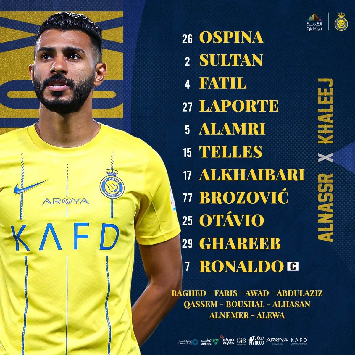 No ar com Al Khaleej x Al Nassr na Band. Estou com Cacá Fernando e Ronaldo Giovaneli na transmissão do Campeonato Saudita. C.Ronaldo volta de suspensão. Mané suspenso e Talisca segue fora por lesão.