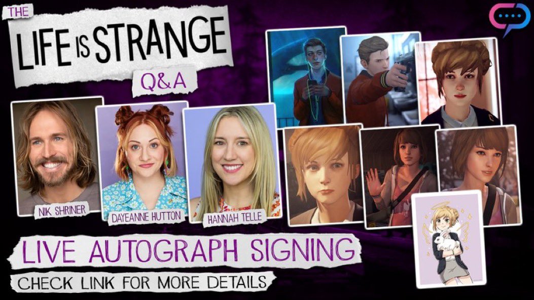 DayeanneHutton's tweet photo. TODAY TODAY TODAY

LIFE IS STRANGE EXTRAVAGANZA 

3pm pt !!! 

Q&amp;A > https://t.co/smkYiLsuuj
Signings > IG Live https://t.co/jPIHCILr7m 

@HannahTelle @NikShriner @joeochman https://t.co/ayGKZiKbCg