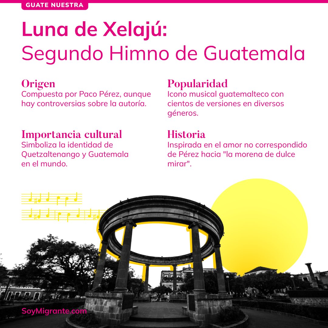 🎶 'Luna de Xelajú', más que una canción: un símbolo de Guatemala 🇬🇹. 

Explora su rica historia y las controversias sobre quién realmente la compuso.

soymigrante.com/luna-de-xelaju…

 #SoyMigrante #LunaDeXelaju #CulturaGT