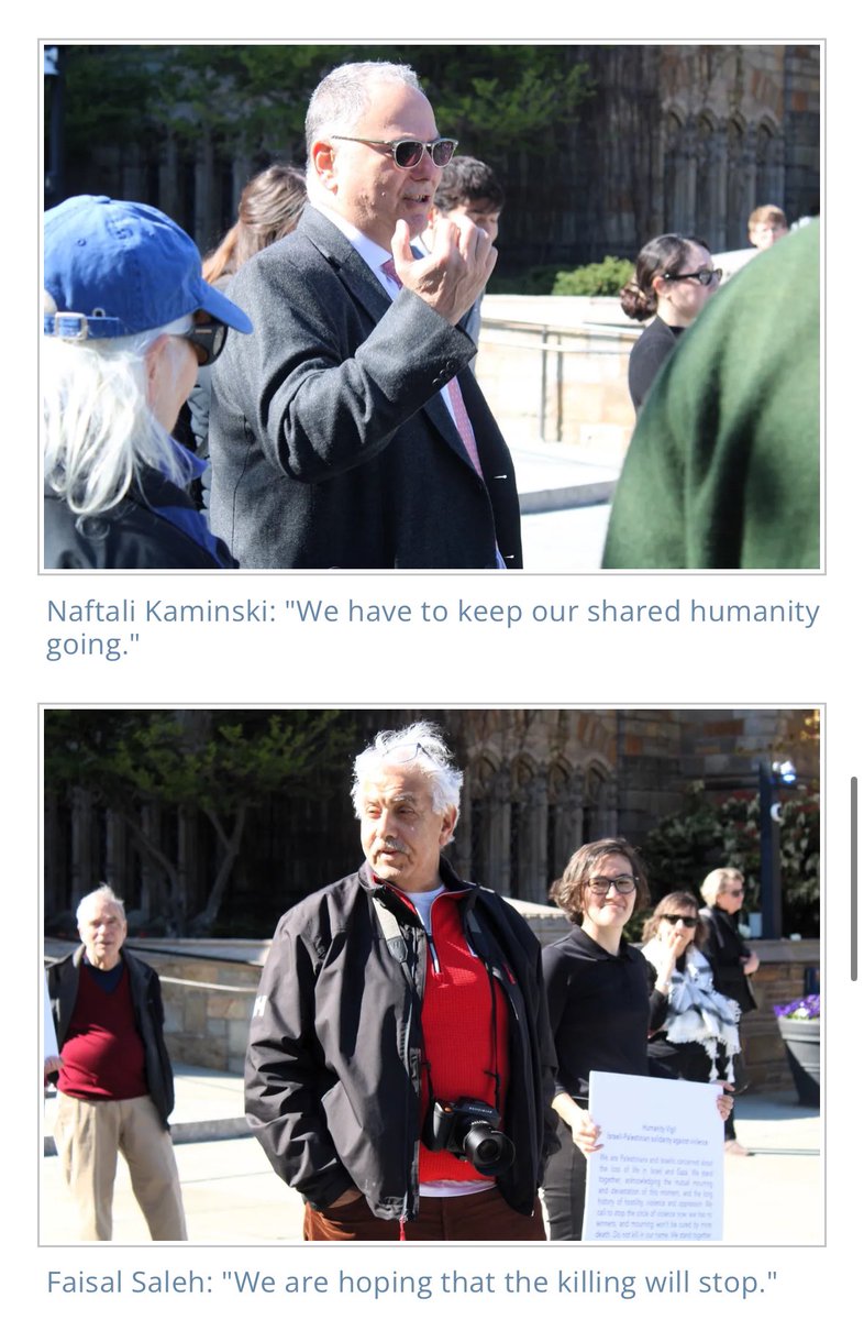 What most major news outlets will NOT report about anti-war protests on US campuses - that they are PEACEFUL‼️ 
Read this about the Israeli-Palestinian Solidarity Vigil at @Yale 👇🏼

newhavenindependent.org/article/humani…

🙏🏼 Thomas Breen & the New Haven Independent 🙏🏼
#SupportLocalJournalism