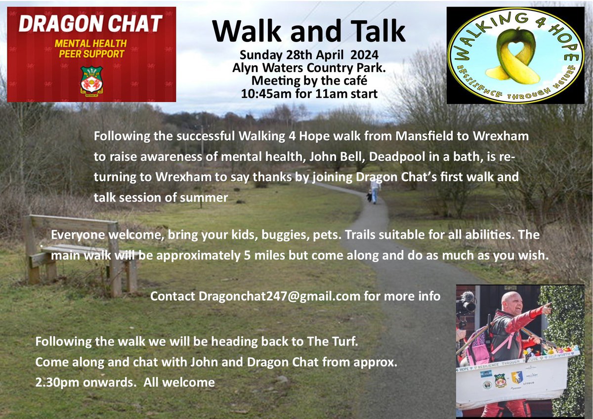 What a great finish to our season, looking forward to a chilled evening now. The first @Wrexham_AFC Dragon Chat walk and talk happens tomorrow, meeting 10:45am at Alyn Waters car park for an 11am start. Come along and have a chat about today’s game with @Walking4Hope #WxmAFC