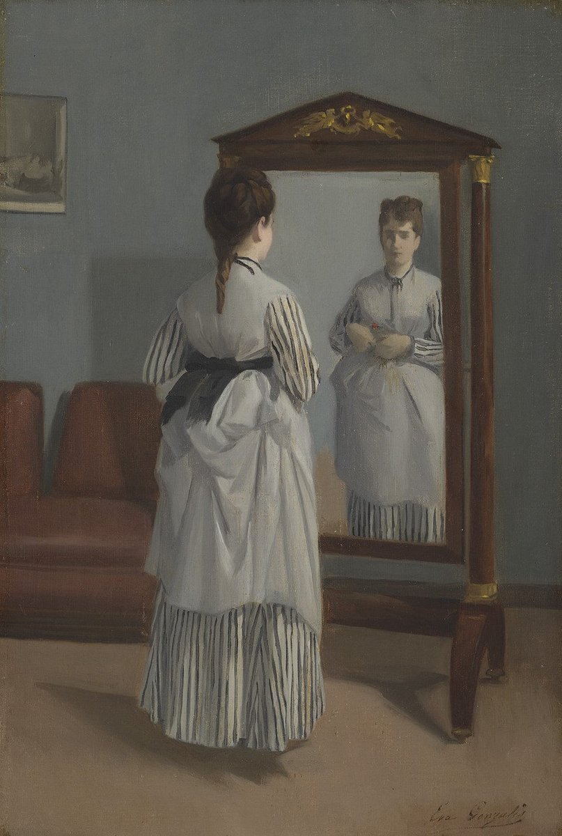 #SpotlightSaturday #150YearsofImpressionism With the help of Christie’s Heritage and Taxation Advisory Service, the National Gallery has acquired its first work by Impressionist painter Eva Gonzalez, ‘La Psyché (The Full-length Mirror)' (circa 1869‒70).