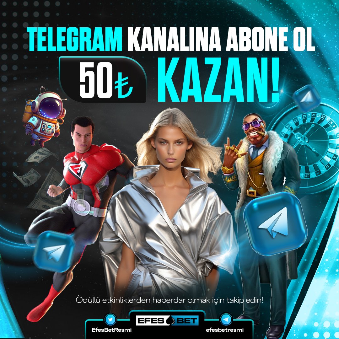 ❤TELEGRAM KANALINA KATIL 50TL KAZAN!❤ 🌟 Efesbet ailesi olarak Telegram kanalımıza katılan herkese 50 TL Nakit hediye! 🌟 Telegram kanalına katıl, Formu doldur 50TL Kazan! 📱 Efesbet Telegram Kanalı: t.me/Efesbetresmi 📱 Telegram Katılım Formu: forms.gle/wMVHmWTQuDvNd7…