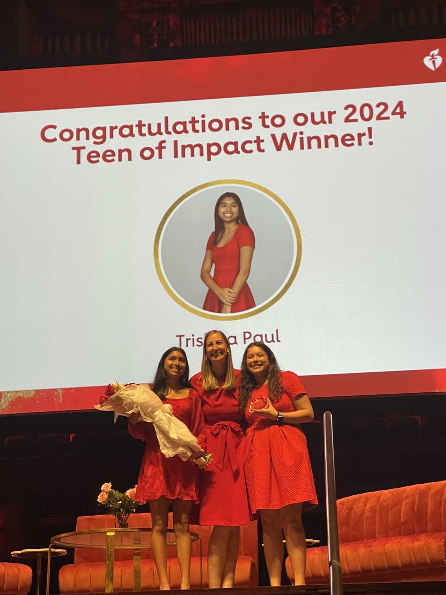 So proud of my Daughter ✅ Winner of the AHA Teen of Impact ✅She is going to 8 years direct medical school at Tulane ⁦@AHAScience⁩ # AHA