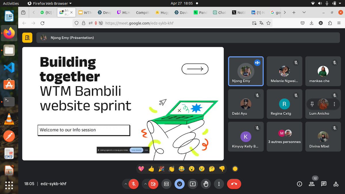WTMBambili's tweet photo. We've ticked off info session from our list and we're heading now to the design sprint 🥳
We'll like to thank all who attended this session and also thank @njong_emy and @_the_tech_girl_ for facilitating this beautifully

#WTMBambiliWebsiteSprint
#WTMBuildingtogether
#WTMBambili https://t.co/FJ6nYhS4J2