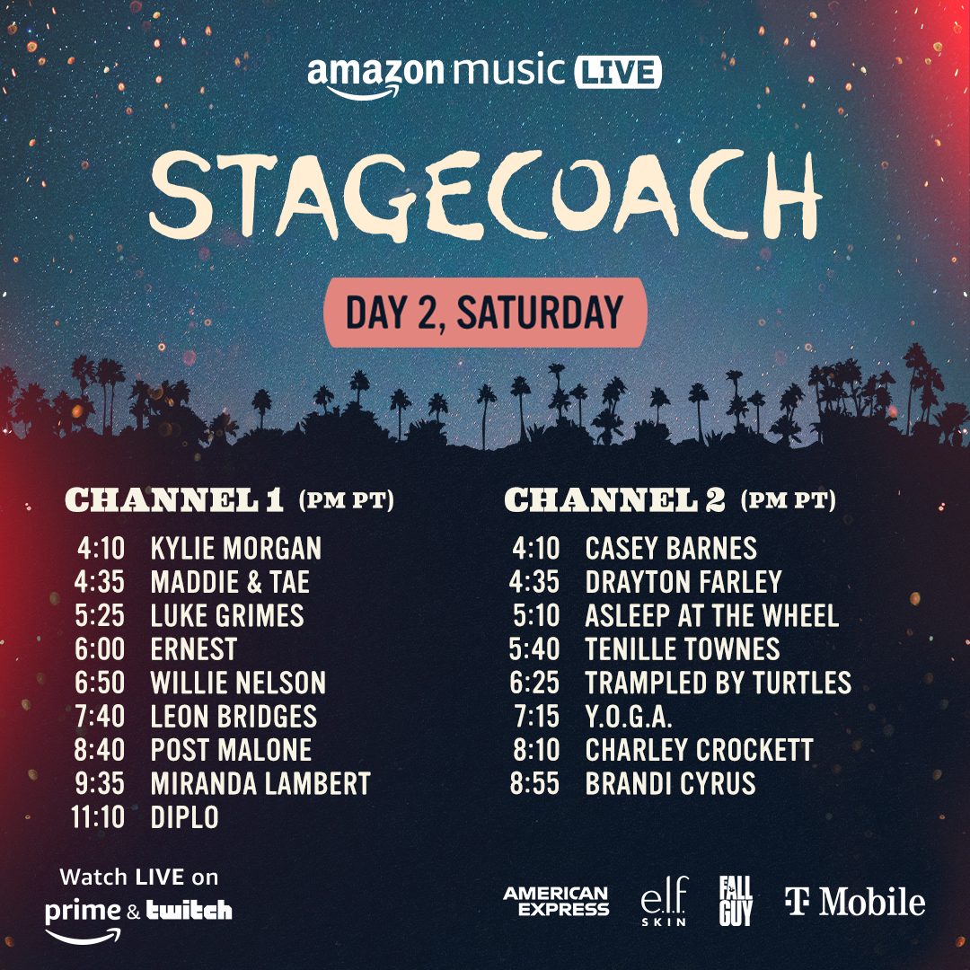 Bringing the country flair to Indio! 🌵⭐️ Tune into @stagecoach’s livestream on @primevideo and the @amazonmusic Twitch channel April 26-28th CHANNEL 1: twitch.tv/amazonmusic CHANNEL 2: twitch.tv/primevideo