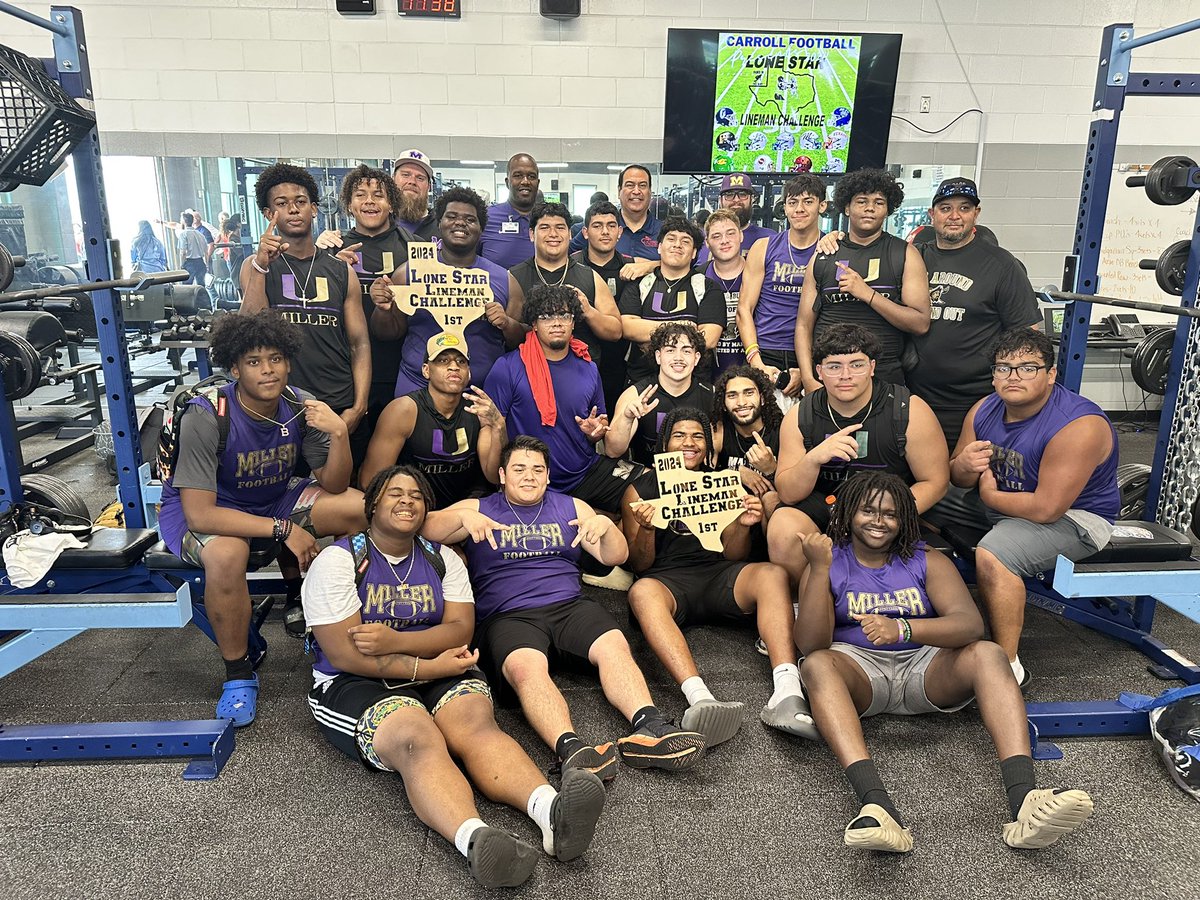 Your Miller Bucs placed first in both Varsity and JV divisions today at the #LoneStarLinemanChallenge! Big shout out to Carroll HS for hosting such an awesome event and thanks to CCISD Superintendent <a href="/r0hernandez/">Dr. Roland Hernandez</a> for stopping by! 
<a href="/MillerBucNation/">CC Roy Miller HS Football</a> <a href="/EvansJusten/">CoachJustenEvans</a> <a href="/TXCR10/">Coach Rooney</a> <a href="/JeffGaona/">Jeff Gaona</a>