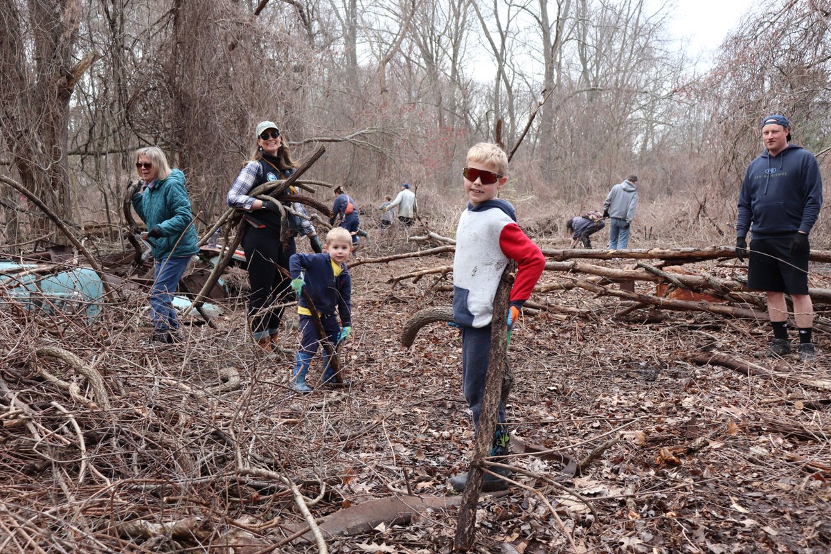 MysticMyRWA's tweet photo. This April, 45 students and 21 community members helped remove invasive bittersweet vines from the Stoneham High School Wetland. The vines in this area were very thick, choking and weighing down trees. Thank you to these volunteers for their amazing work to #FreeTheTrees 🌳! https://t.co/dpVUFsId26