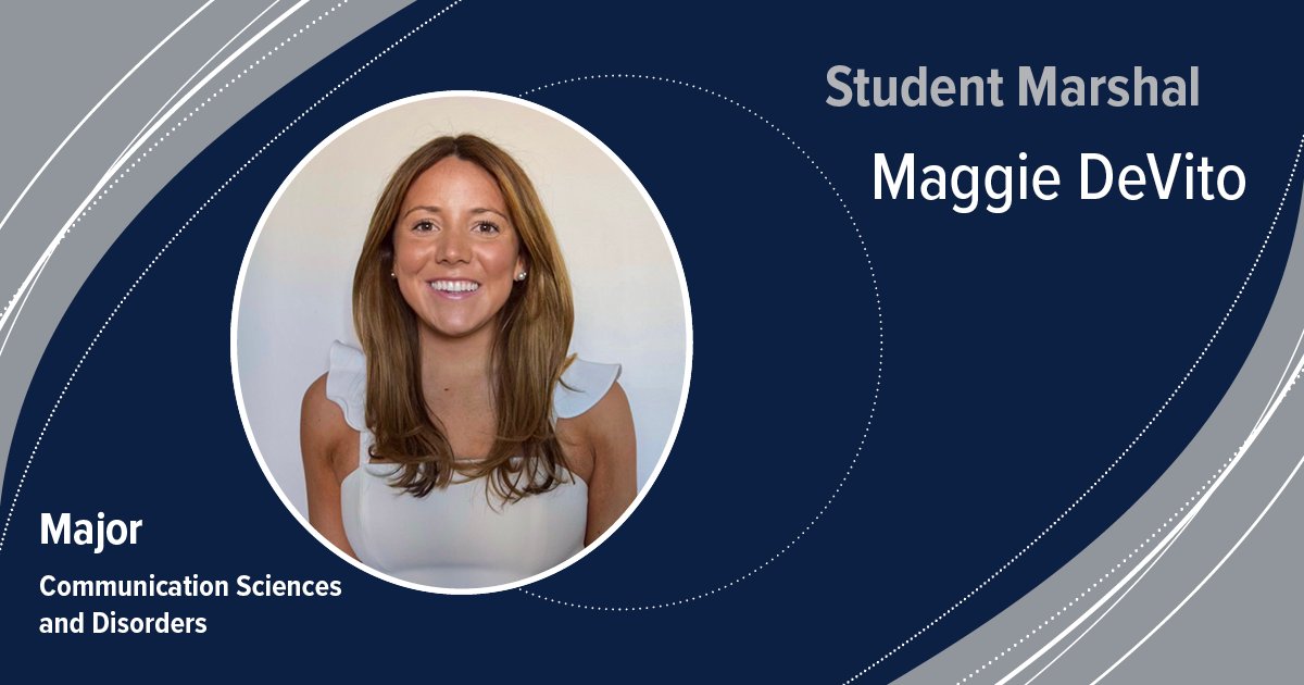 Maggie DeVito will serve as the @pennstatecsd student marshal for spring 2024 commencement. During her time at Penn State, she served as vice president of the National Student Speech Language Hearing Association. Congrats, Maggie! #WeAre #HHDproud ow.ly/z45550Rp60h