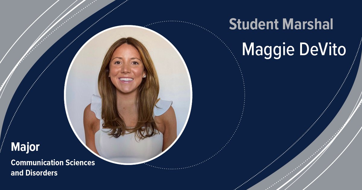 Maggie DeVito will serve as the @pennstatecsd student marshal for spring 2024 commencement. During her time at Penn State, she served as vice president of the National Student Speech Language Hearing Association. Congrats, Maggie! #WeAre #HHDproud ow.ly/Te1G50Rp4xp