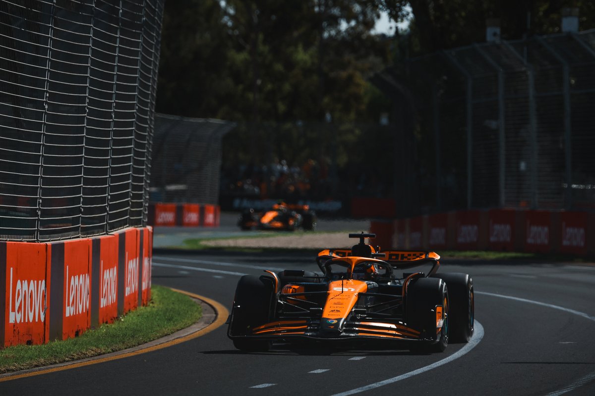 Painting the track orange with every turn, @McLarenF1's presence is unmissable! 🧡