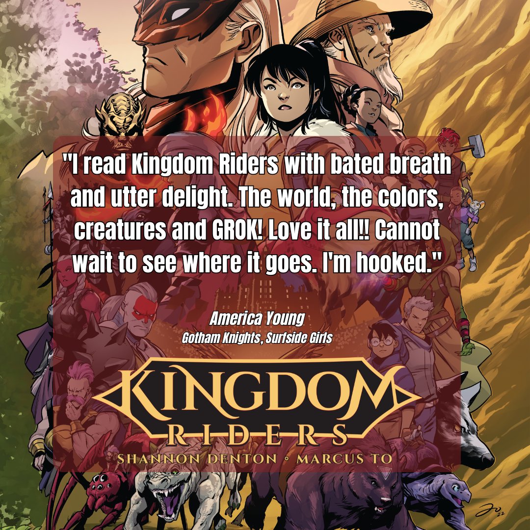 The wildly popular Kingdom Races is about to start. The prize, better than anything imagined. But with that comes danger. Don't believe us? Well, hear it from @America_Young! Kingdom Riders by @ShannonDenton and @marcusto comes to LCS on May 14! #KingdomRiders #FantasyComics