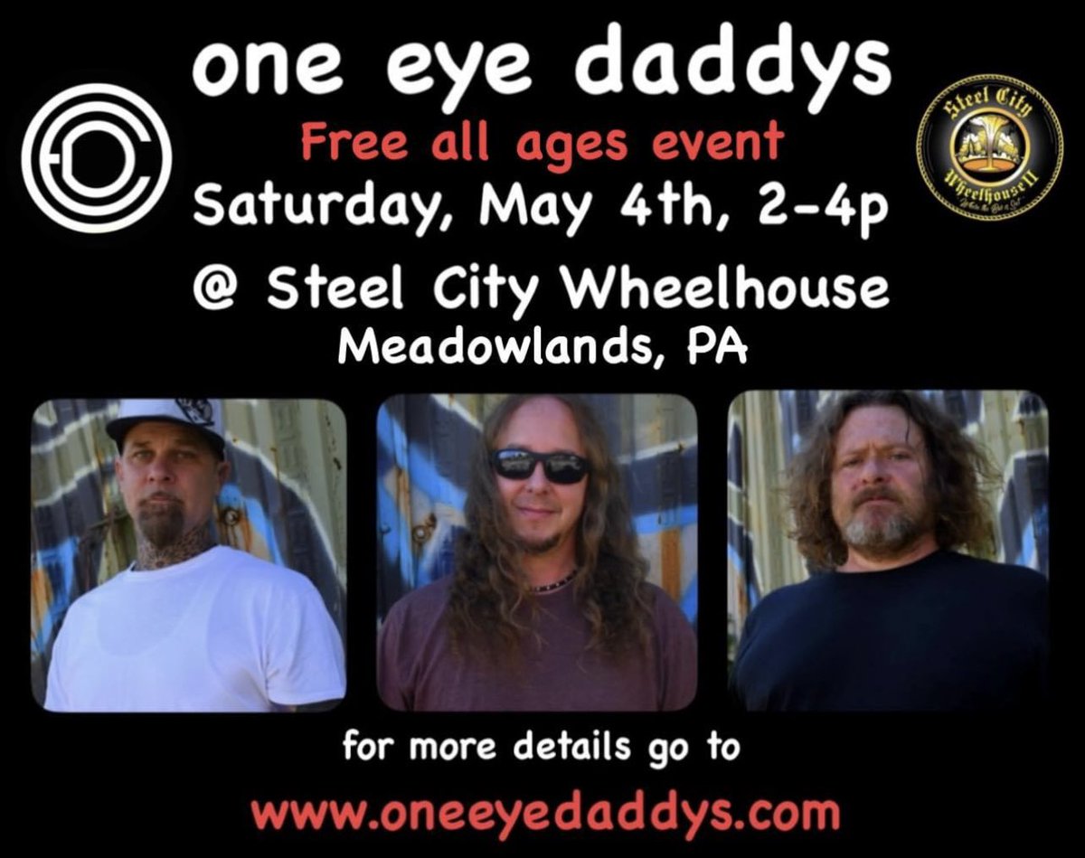 Join us for this free event! Go to oneeyedaddys.com for more details. #rockandroll #alternativerock #livemusic #pittsburghmusicscene #freeevent