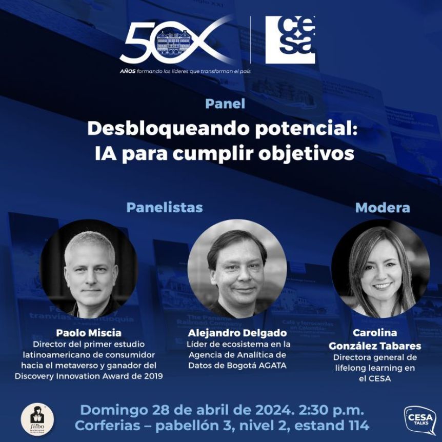 PaoloMiscia's tweet image. Mañana nos vemos en la @FILBogota para hablar de IA. 

Alejandro Delgado de @agatadata sabe todo del tema; 
@CarolinaGTC lidera el tema en el @CESA_edu; 
y yo traigo mi punto de vista sobre la adopción en equipos.

Aquí te puedes registrar: buff.ly/3Qkj6Rv 

#IAcelera