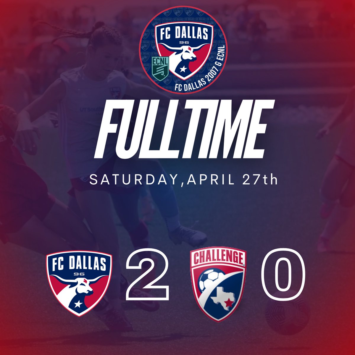 A successful first game back with a shutout by our defense and GK @Liv1Keeper‼️ ⚽️ @11NatalieWagner 🅰️ @HollyStorer07 ⚽️ @RyleeMcLanahan 🅰️ @OfficialLaylaT #DTID | #HeartAndHustle @FCDwomen | @ECNLgirls