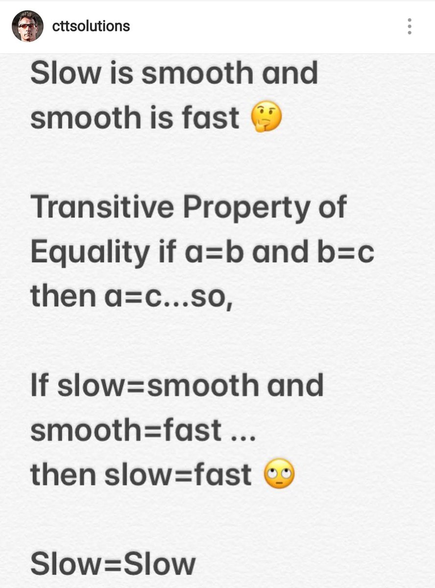 Mike Pannone hurting feelings on Instagram.

Have you known someone who is fast who said 'slow is smooth, smooth is fast'?

The people I observe saying it are usually pretty slow.

His bona fides:

ctt-solutions.com