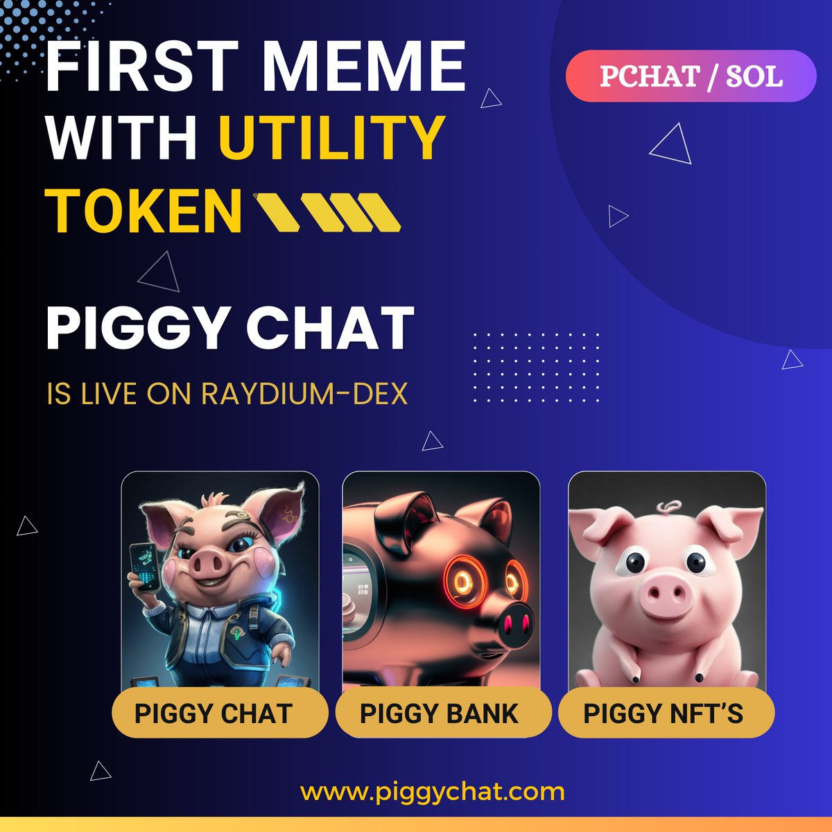 PIGGY_CHAT's tweet photo. PIGGYCHAT - LIVE - ON - RAYDIUM

Trade now :https://t.co/boOgvdKcta

Contract Address : CAd6KoiwE74ZuWGZrCctm7NxeDuUYW1ycvxfYvyCWCKJ

#piggychat #memecoinseason2024 #MemeCoin #Solana #SolanaMemeCoins #cryptocommunity #cryptocurrencyinvestment https://t.co/ZmXFl7wqGJ
