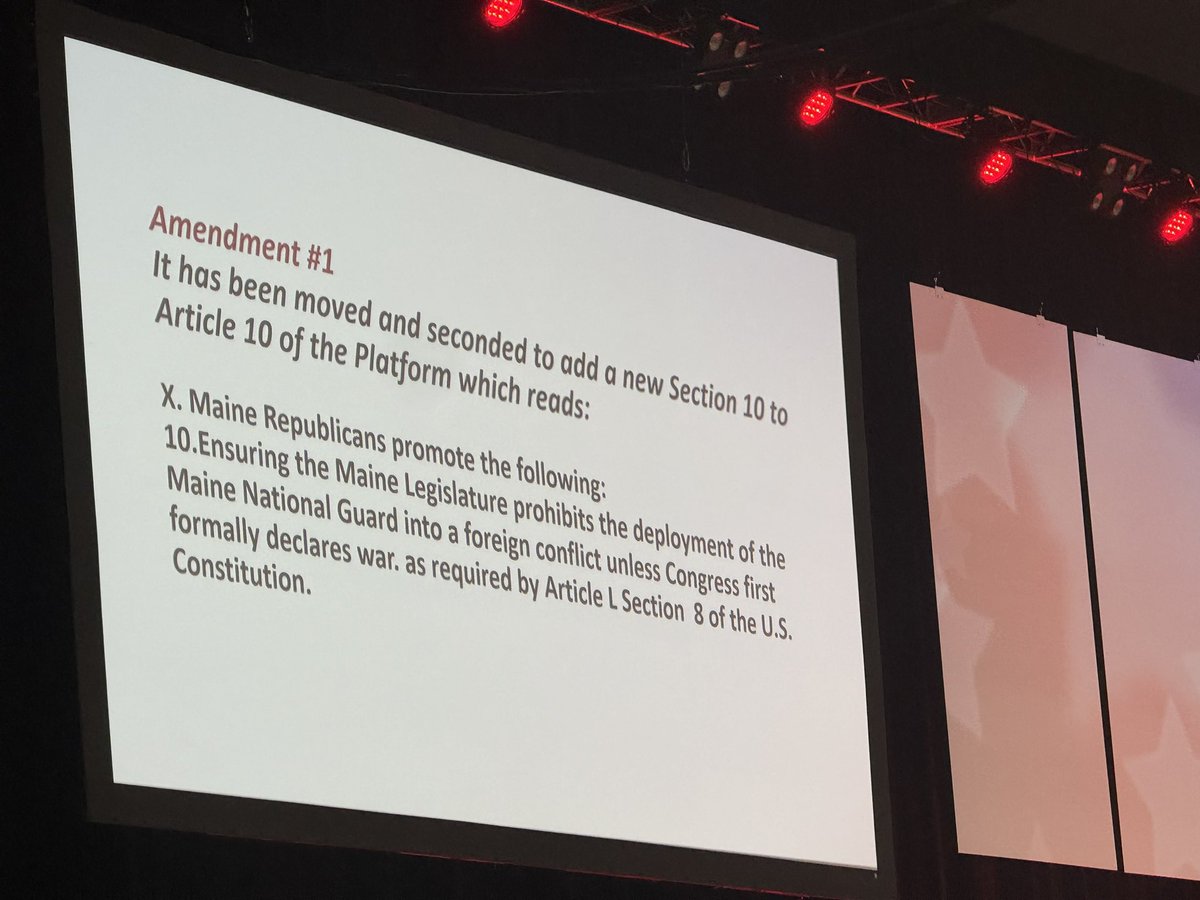 Happy to report my proposed #DefendTheGuard amendment to the Maine Republican Platform has passed overwhelmingly at today’s convention by a voice vote of the delegates. The Maine GOP joins the Republican parties of Texas, New Hampshire, and Georgia in adopting this language.