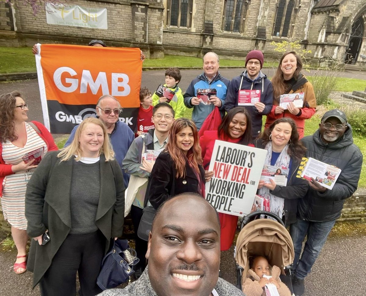 5 days to go! Thank you @labourunionsuk and @GMBSouthern for joining @Miatsf and me in St Giles this morning. Great response for @SadiqKhan, for me and for @LondonLabour. ✅Free school meals ✅Freezing TfL fares ✅40k new council homes 🌹Vote Labour on 2nd May🌹