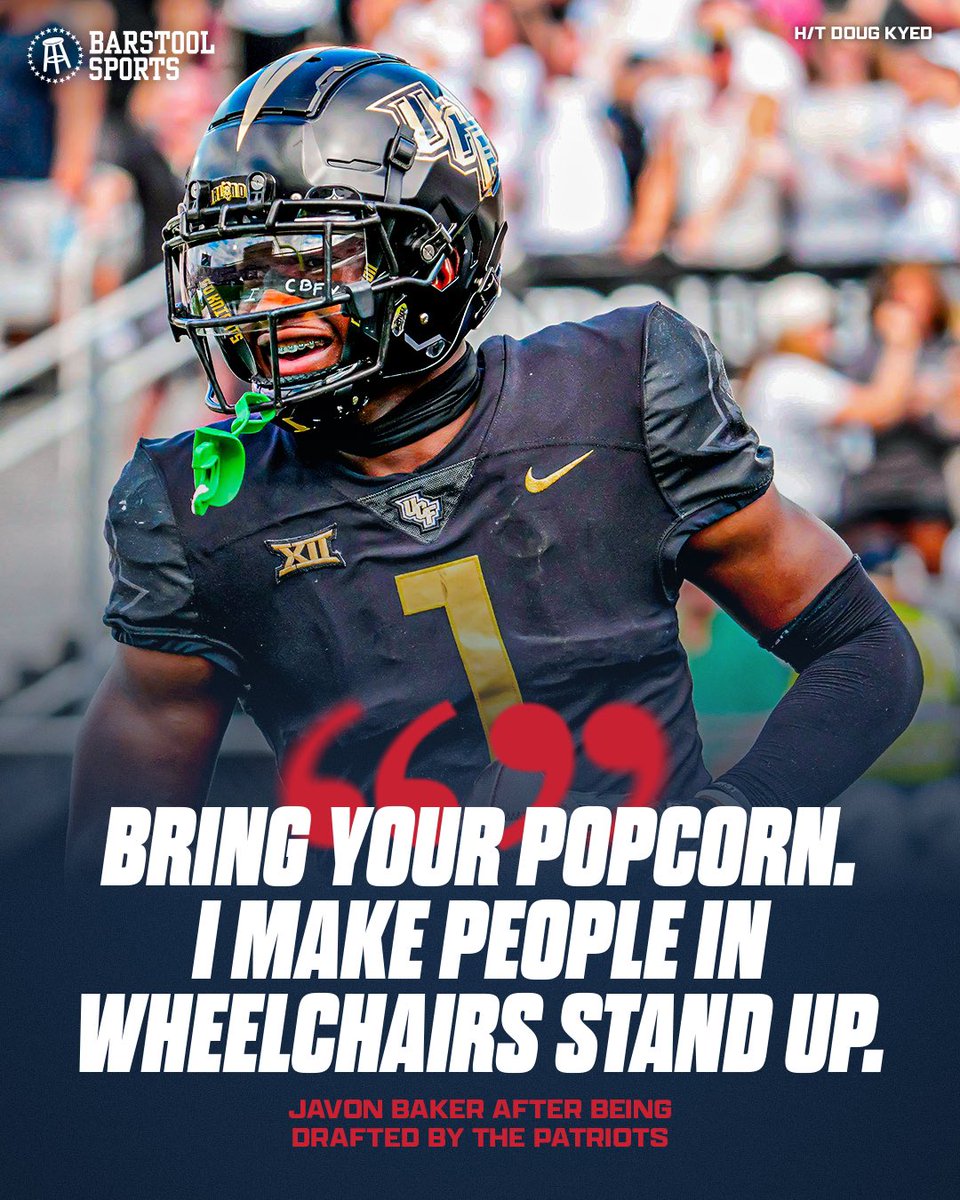 barstoolsports's tweet photo. Get ready New England… Javon Baker is on the way https://t.co/DanJjEf6CF