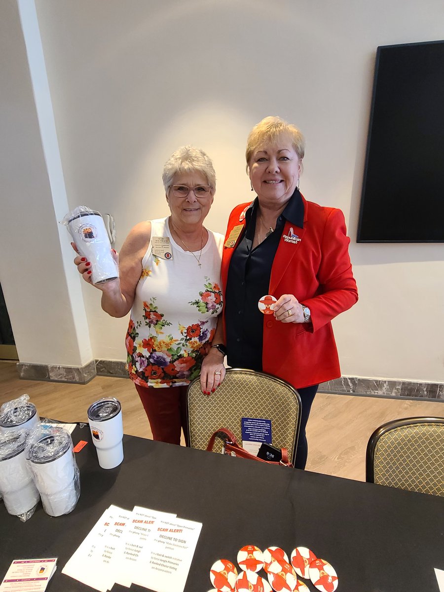 AzFRW's tweet photo. #AzFRW is in the house at the @AZGOP Convention today. Be sure to visit our table and say hello! #NFRW #NFRWLeads #RepublicanWomenLead https://t.co/cHiyAWr6sV