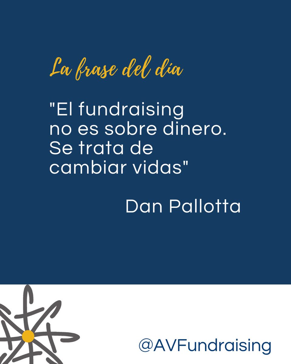 AVFundraising's tweet photo. Hoy #LaFraseDelDía la acompañamos de esta maravillosa e impactante charla @TEDTalks de @danpallotta 

https://t.co/yHdh8hHkiO https://t.co/C9fB40264a