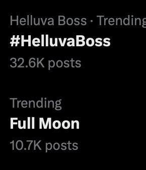 IM CRYING BTO I THOUGHT FULL MOON WAS OUT CAUSE THESE TWO LITTLE SH1TS WERE TRENDING

#HelluvaBoss #FullMoon