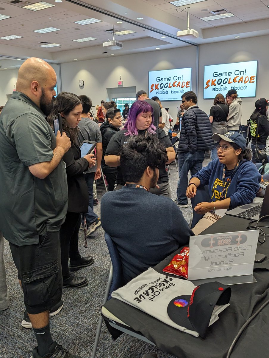 The judge's interviews are taking place at #skoolcade 2024. #SK8
