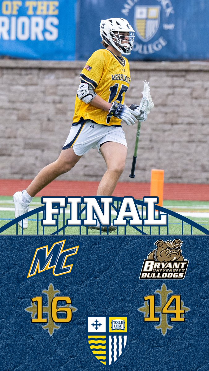 WARRIORS WIN!!!🛡️🛡️🛡️ Kasey Mongillo and Brian Bouwman combine for nine goals as Merrimack snags the win over Bryant. #GoMack