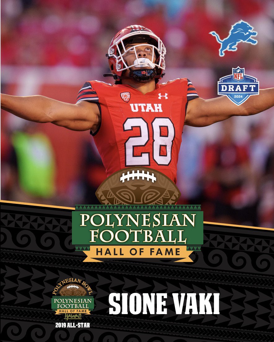Congratulations to Sione Vaki on being selected in the 2024 @NFL Draft by the @detroitlionsnfl!   #PolynesianPride #NFLDraft #PolynesiansInTheNFL