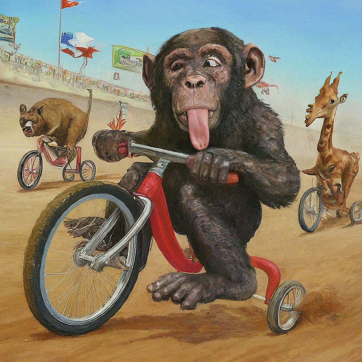 kderptoken's tweet photo. Our first featured racer: Naners!
He converted his ability to swing from branches into a chimpionship-level trike racer. Also, great at Pictionary. https://t.co/ro4PBmxdhi