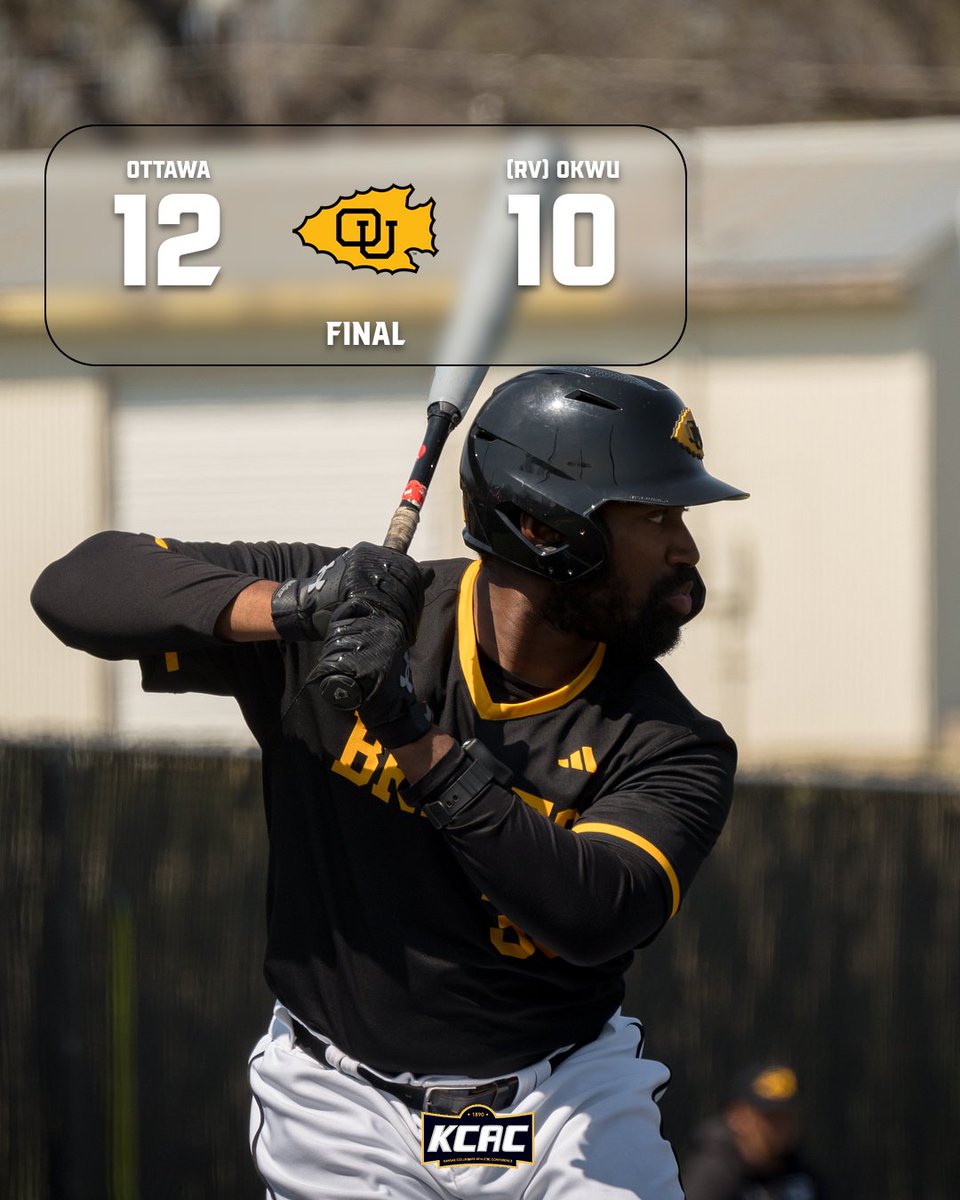 .@Ottawa_Baseball takes the series with a 12-10 victory in game 3 over (RV) @OKWUeagles_BSB. Braves are the 4th seed in the KCAC Tournament that is scheduled to start May 1 in Great Bend, Kan. #BraveNation #KCACscores