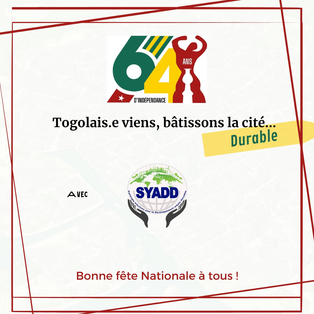 Bonne fête nationale !
#Togo64 
#IndependenceDay 
#Denyigbã