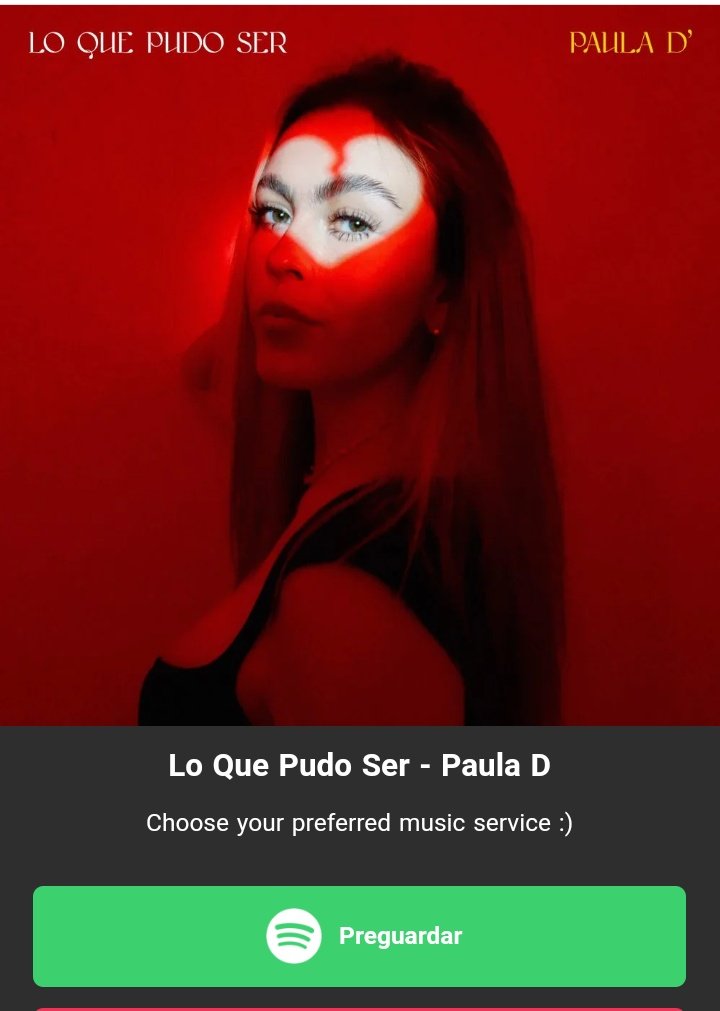 "Lo Que Pudo Ser" 💔  El nuevo sencillo de #PaulaD se estrena este 3 de mayo en todas las plataformas digitales. 🎧 Ya pueden ir a hacer pre-save en el link de  abajo ⬇️

sndo.ffm.to/mvdok7w