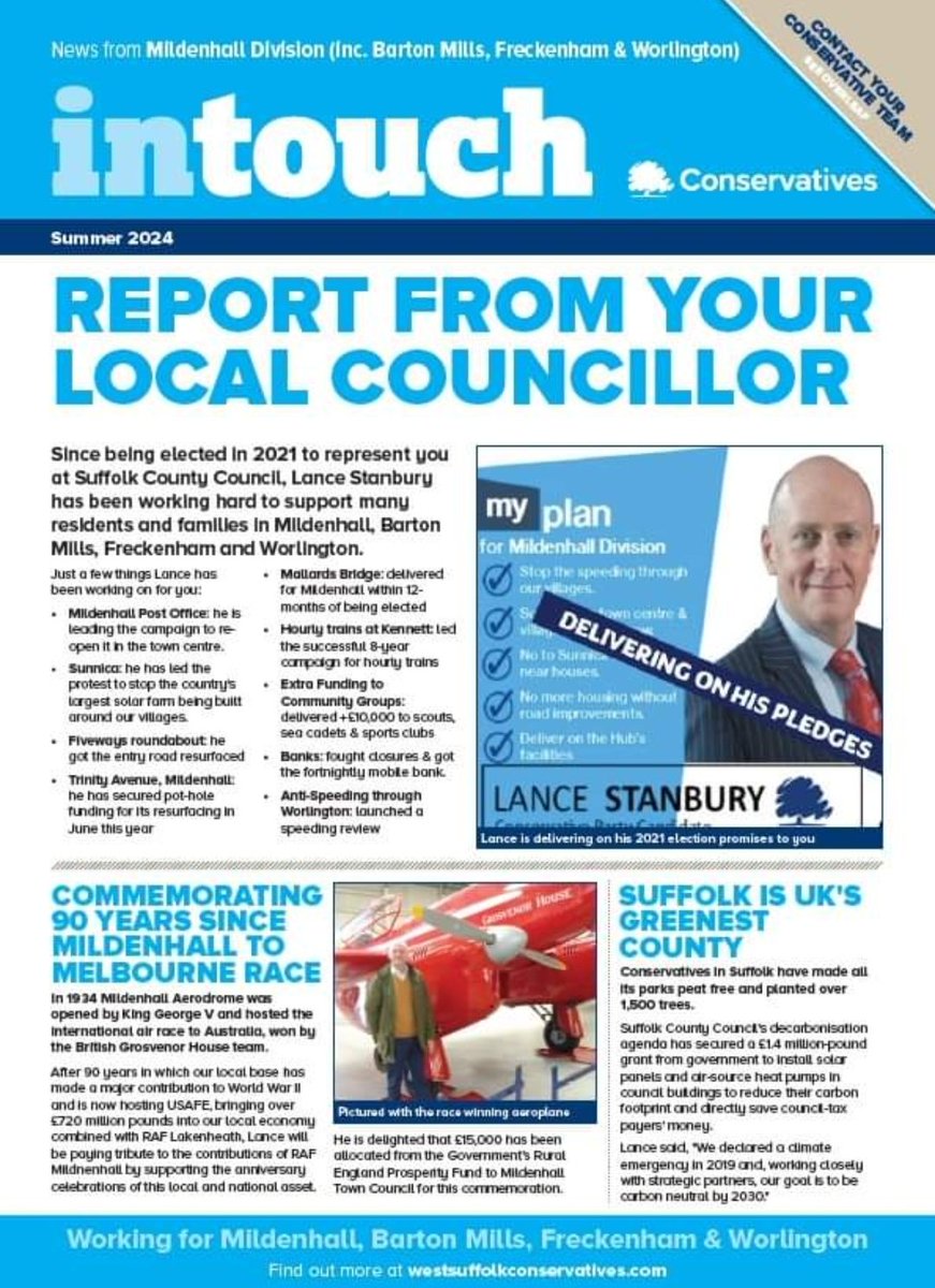 Lance4M's tweet photo. The annual report of my constituency work in Mildenhall Division https://t.co/0mfyXbrv26