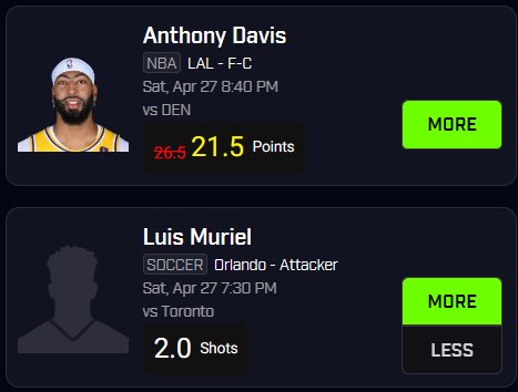 AD DISCOUNT PAIR 🏀⚽️ 🎯 I've been trying to target Muriel since he joined the MLS this season. His line started at 3.0+ in the first few games, and with not the best matchups, there wasn’t a great spot to get him at. Today, he gets a favorable matchup against Toronto, who allow…