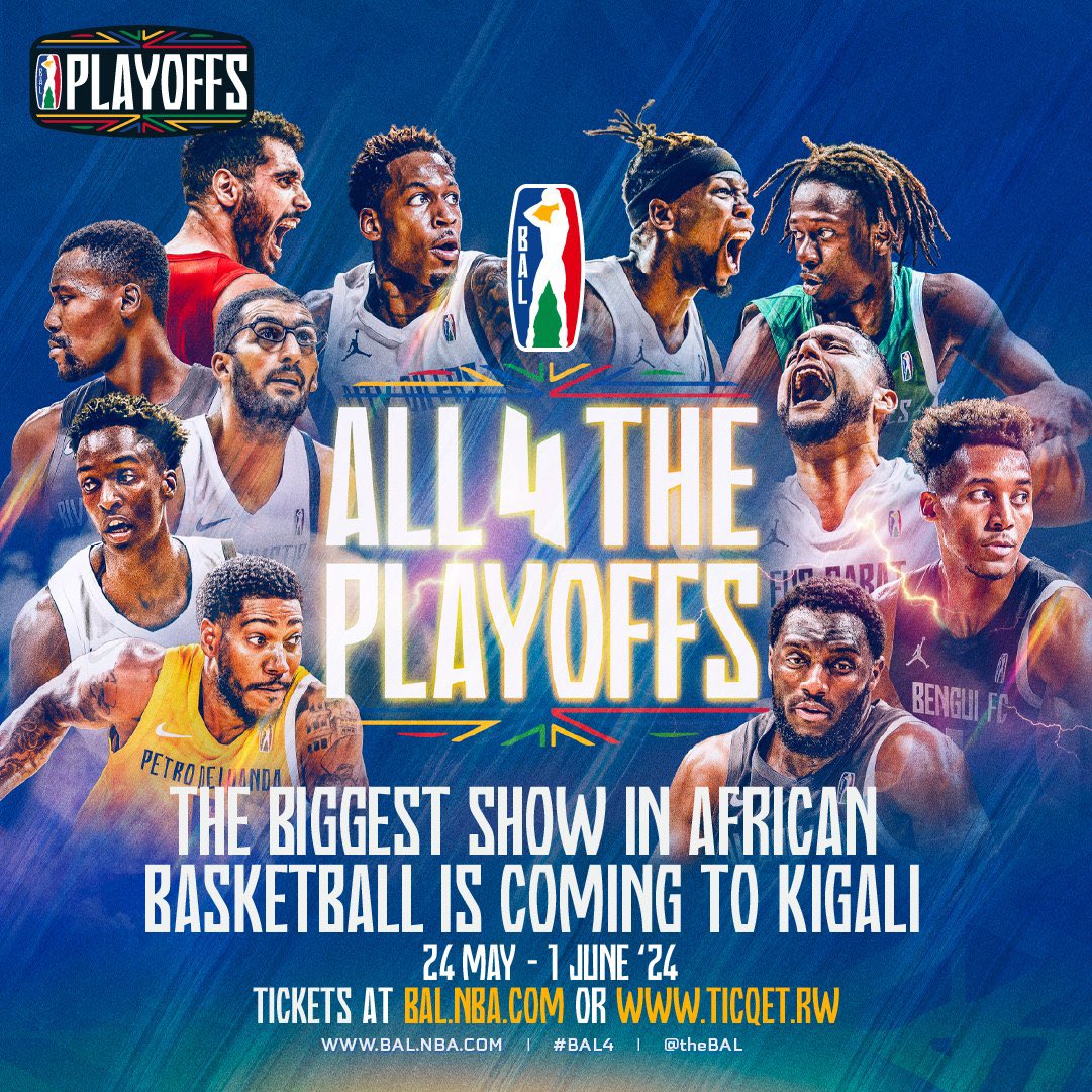 “We are thrilled to welcome our passionate fans and guests to Kigali, Rwanda for the fourth consecutive @theBAL Playoffs and Finals. We encourage our fans from across Africa and around the world, including from the African Diaspora, to purchase tickets to experience this…