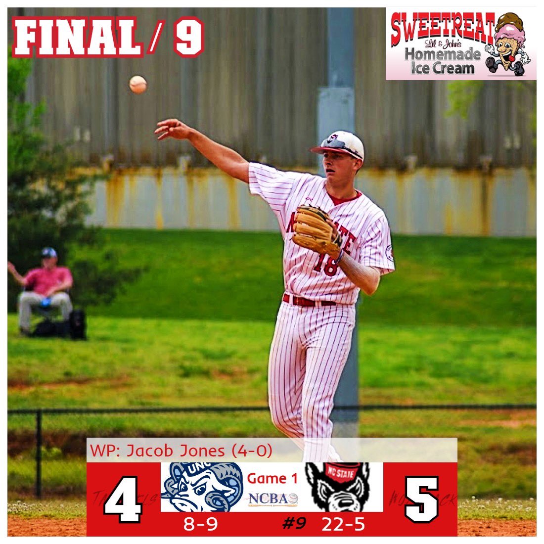 NCSUCBB's tweet photo. A flair for the dramatic, indeed. Jacob Annunziata’s walk off walk leads us to another extra innings victory. Reid Richards tallies 3 hits in the win. https://t.co/s3Zh8LN7Ec