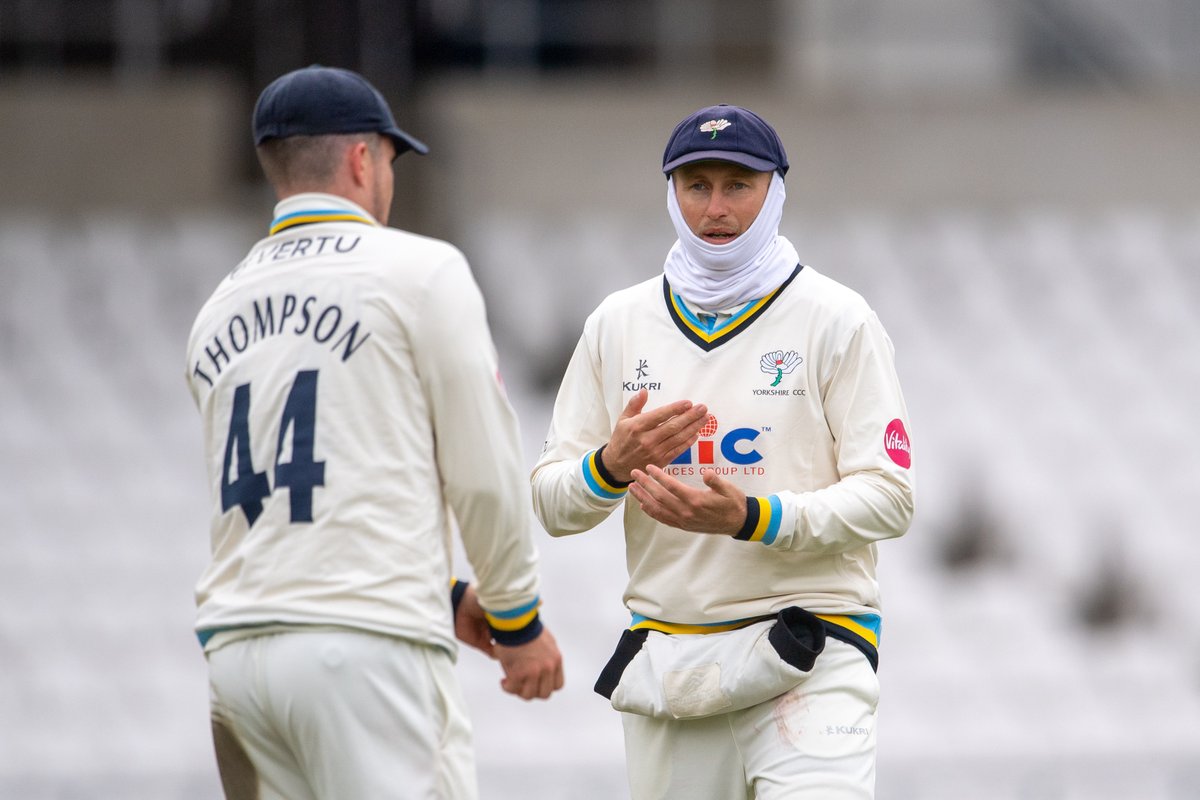 Looking like he's about to embark on a Polar expedition @root66 in the field for @YorkshireCCC against @DerbyshireCCC at Headingley today...