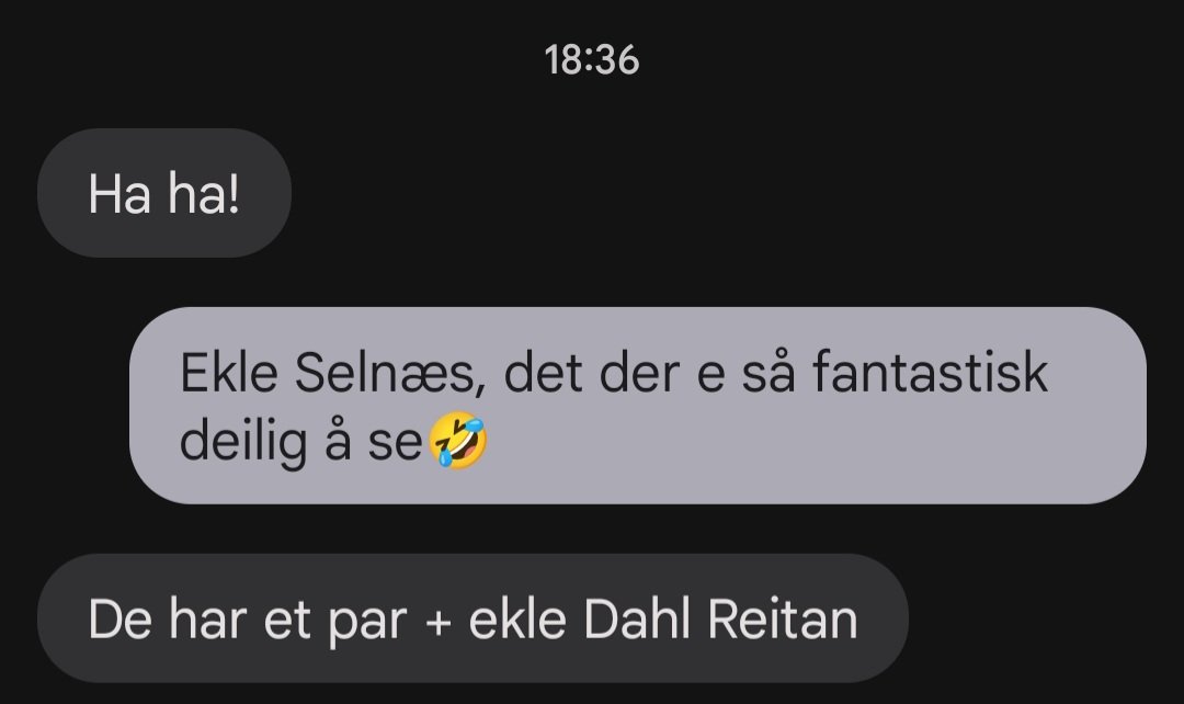 Mamma på 72 år der altså, ikke den største fan av Reitan😅