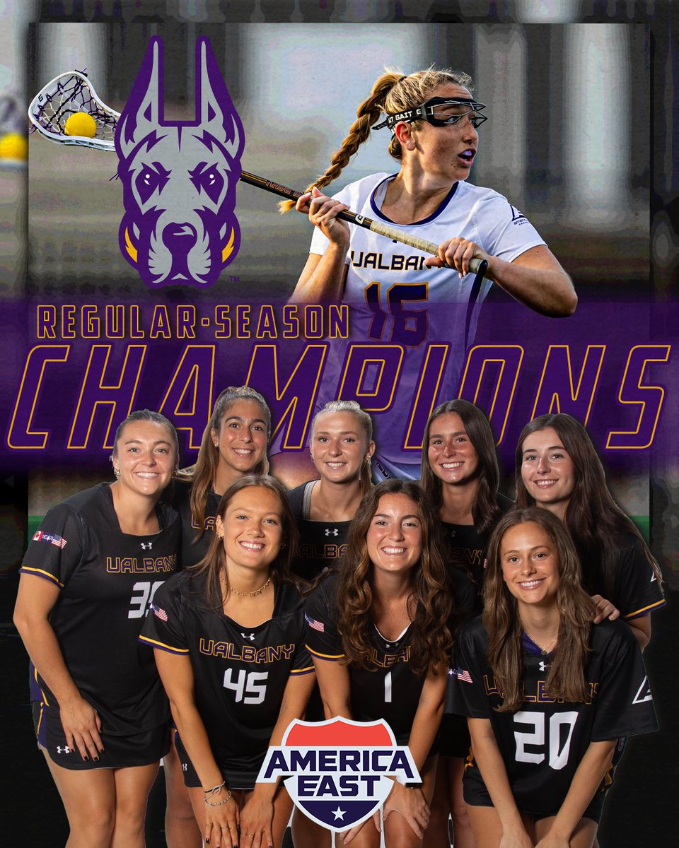 𝐑𝐄𝐆𝐔𝐋𝐀𝐑 𝐒𝐄𝐀𝐒𝐎𝐍 𝐂𝐇𝐀𝐌𝐏𝐈𝐎𝐍𝐒 For the second straight season @UAlbany has earned the right to host the #AEWLAX Tournament and secured at least a share of the Regular Season Championship!