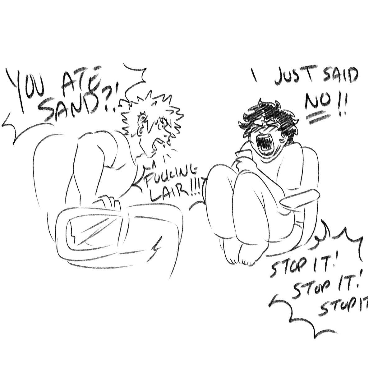 He called him sand eater for the next couple days

#bakudeku #bkdk