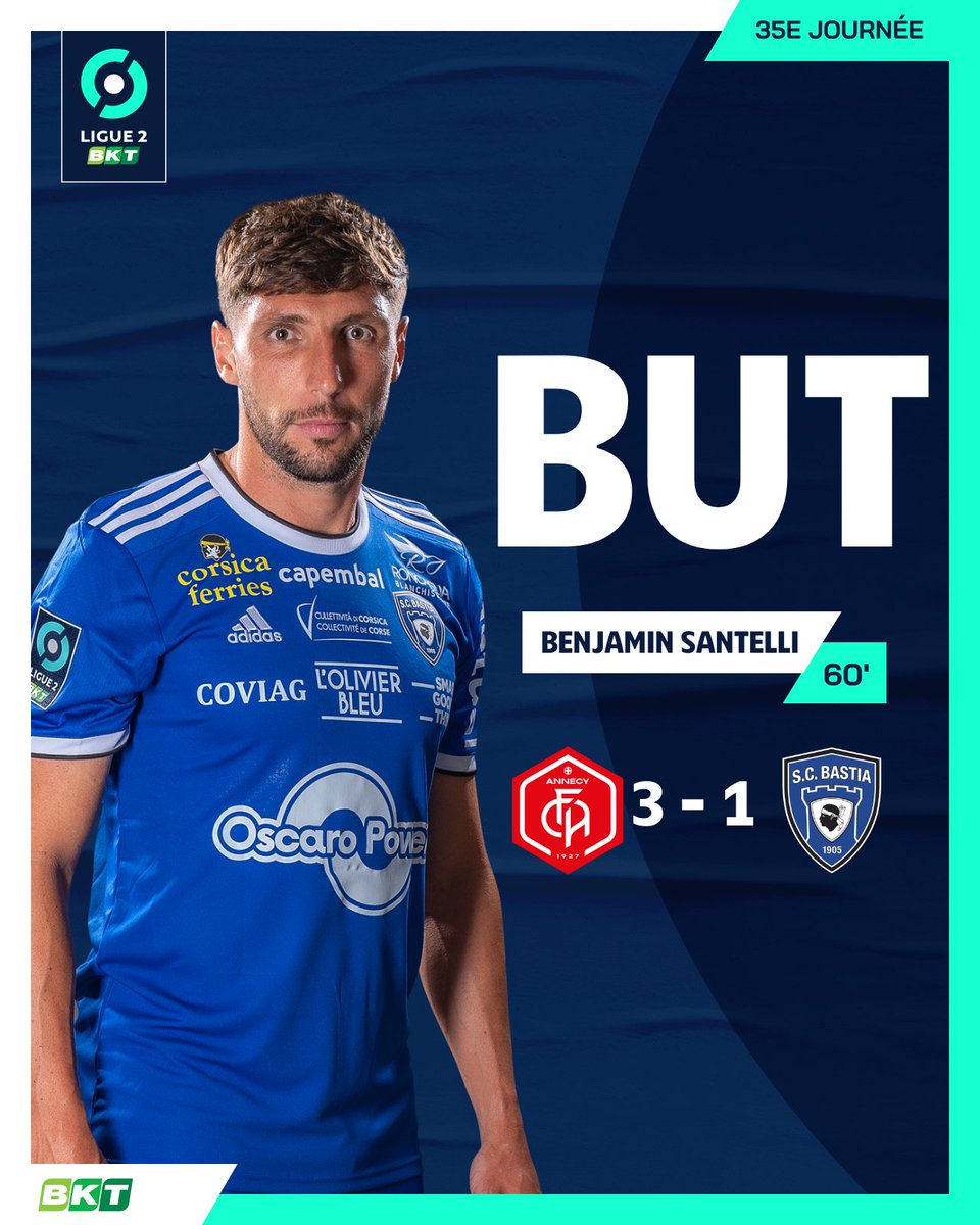 Ligue2BKT's tweet image. Benjamin Santelli réduit l'écart sur penalty ⚽️🔥

#FCASCB