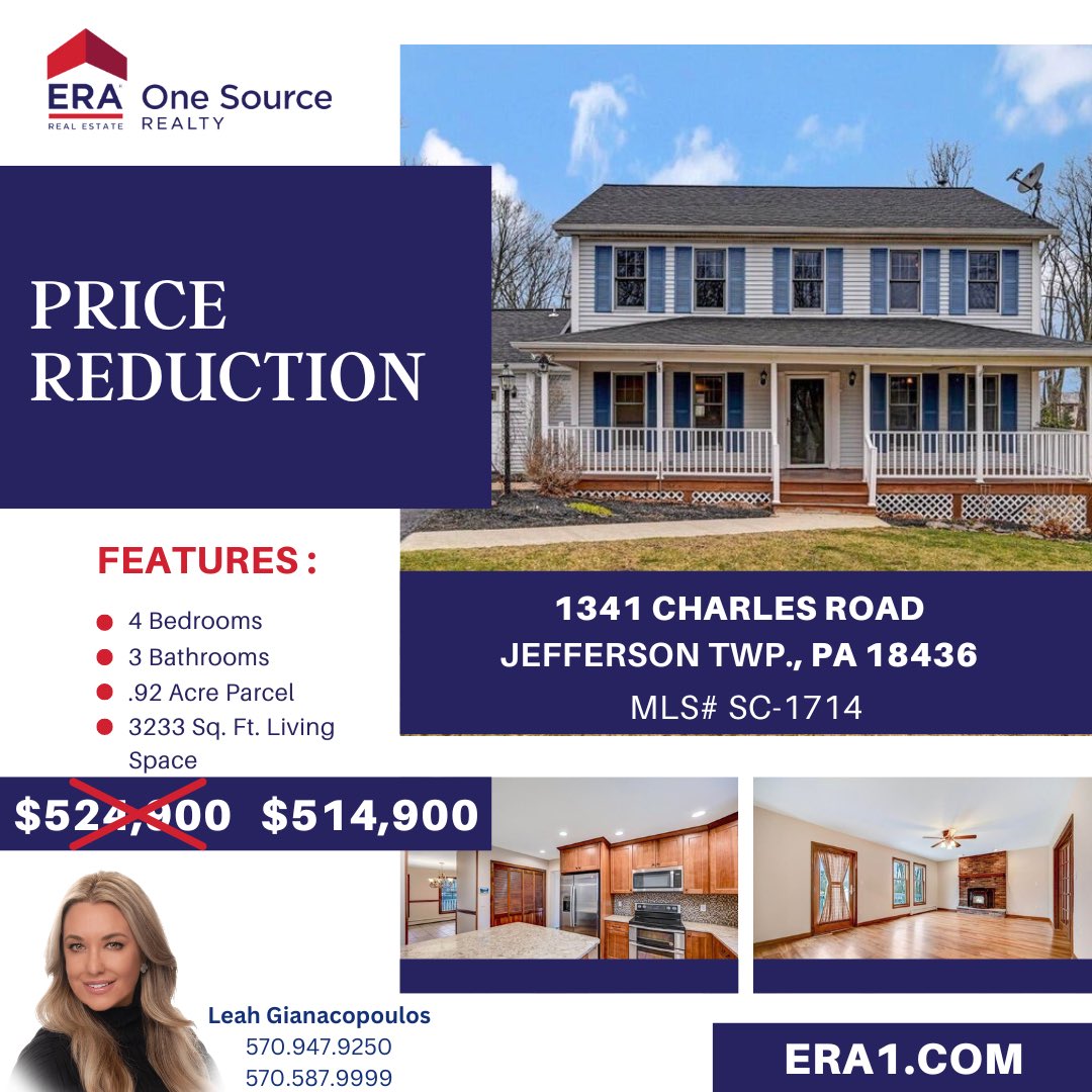 #PriceReduction #TeamERA #NEPA #RealEstate #InYourCorner #Experience #Results
