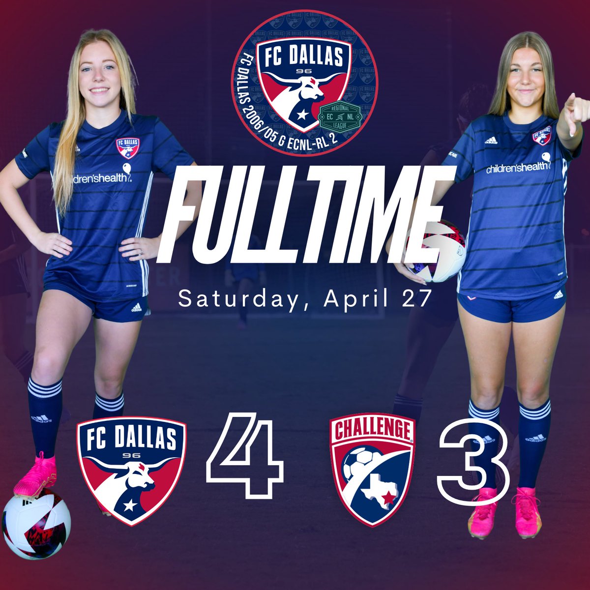 Incredible fight out of our ladies to get the Win today 4️⃣-3️⃣‼️💪🏼 Amazing offensive performance by @Ella_Anderson3 ⚽️⚽️⚽️⚽️ Assists by Maria & Hailey💫🙌🏼 Great team effort today💯🧤 @FCDwomen #DTID