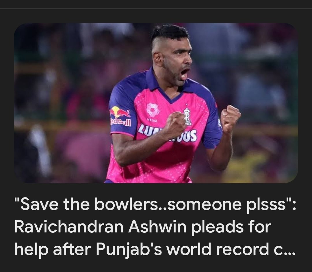 dkumble's tweet photo. Totally agree with @ashwinravi99 For a start @BCCI can get rid of the 30yard circle, powerplay overss,  and other field restrictions.  Just have one,  not more than 5 fielders on any side of the ground, all 20 overs.  @ICC @IPL @SGanguly99 @IndiaToday @sardesairajdeep https://t.co/9ZKk409BL5