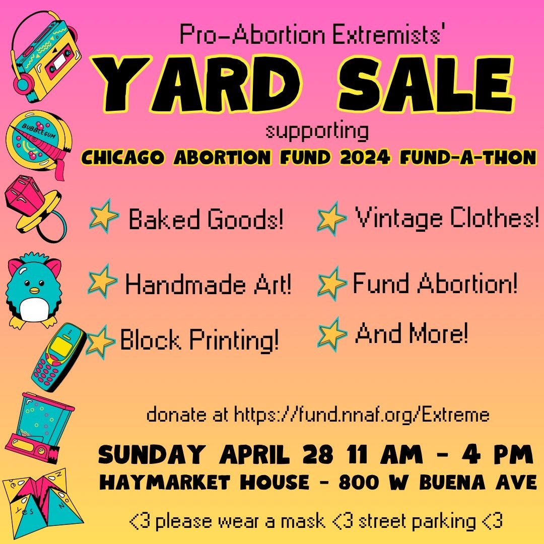 Ever see me around and think 'wow Daniella has such a fun, whimsical sense of style'? Well guess what? Some of my closet can be yours! Me and @JoeEngleman are bringing our clothes to the Yard Sale tomorrow supporting our friends fundraising for the @ChiAbortionFund Fund-a-Thon.💖